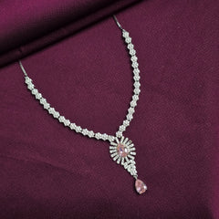 925 Sterling Silver Pink Tear Jewellery Set