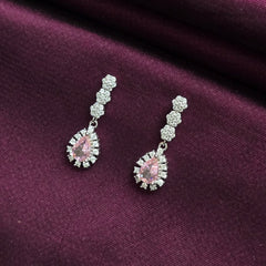 925 Sterling Silver Pink Tear Jewellery Set