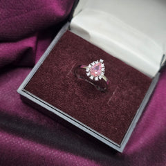 925 Sterling Silver Pink Tear Jewellery Set