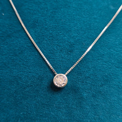 925 Sterling Silver Mini Solitaire Necklace