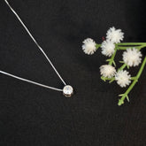 925 Sterling Silver Mini Solitaire Necklace