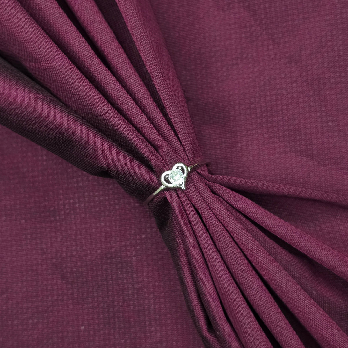Open heart 925 Sterling silver ring.
