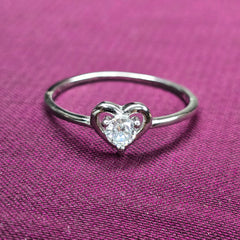 Open heart 925 Sterling silver ring.