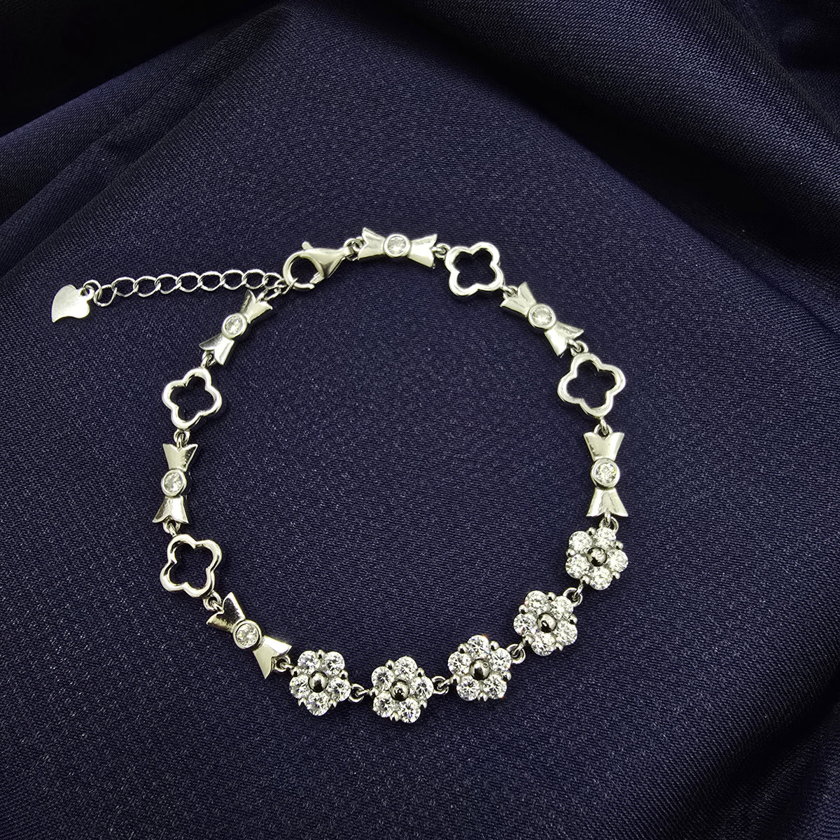 925 Sterling Silver Floral Glow Bracelet