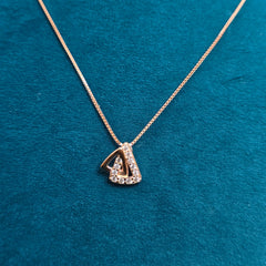 925 Sterling Silver Rose Gold Plated Sparkle Necklace