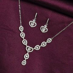 925 Sterling Silver Heart Charm Jewellery Set