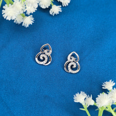 925 Sterling Silver Sparkling Swirl Pendant Set