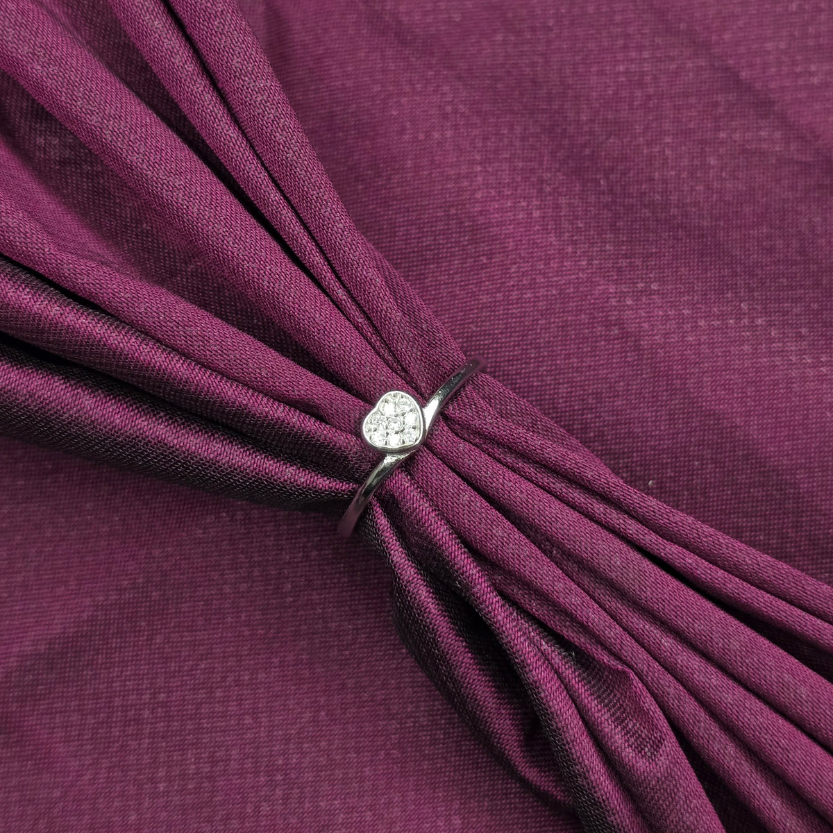 Minimal Heart Sparkle 925 Sterling Silver Ring