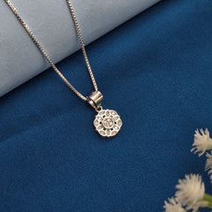 925 Sterling Silver Classic Floral Glow Pendant Set