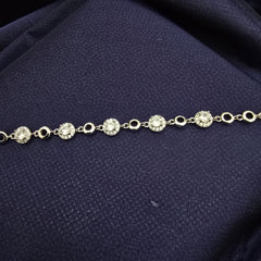 925 Sterling Silver Sparkle Round Charm Bracelet