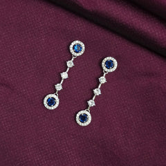 925 Sterling Silver Blue Round Stone Jewellery Set