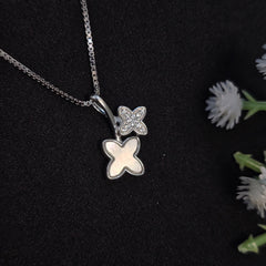 925 Sterling Silver Twin Flora Glow Necklace