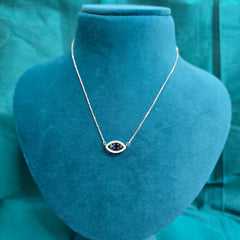 925 Sterling Silver Dancing Blue Stone Necklace