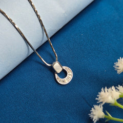 925 Sterling Silver Half-Moon Arc Pendant Set