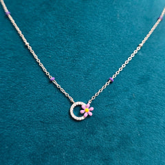 925 Sterling Silver Minimal Daisy Shine Necklace