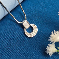 925 Sterling Silver Half-Moon Arc Pendant Set