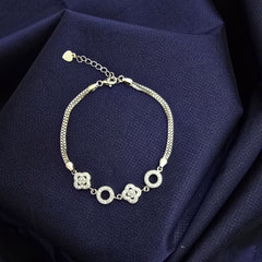 925 Sterling Silver Floral Design Bracelet