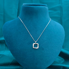925 Sterling Silver Square Elegance Necklace