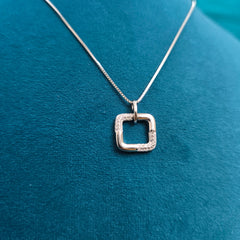 925 Sterling Silver Square Elegance Necklace