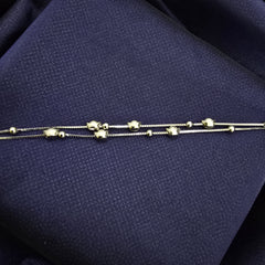 925 Sterling Silver 2 Layer Delicate Charm Duo Bracelet
