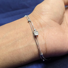 925 Sterling Silver 2 Layer Modern Minimal Bracelet