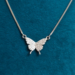 925 Sterling Silver Sparkle Butterfly Elegance Necklace