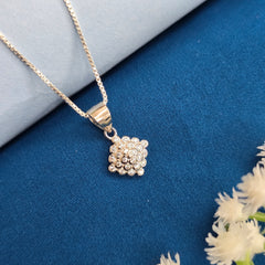 925 Sterling Silver Flower Pendant Set