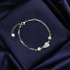 925 Sterling Silver Elegant Leaf Bracelet