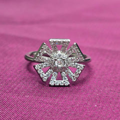 Floral Cluster 925 Sterling Silver Ring