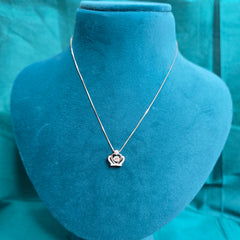 925 Sterling Silver Delicate Dancing Diamond Crown Necklace