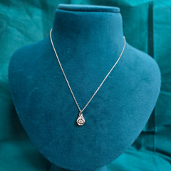 925 Sterling Silver Dancing Diamond Flame Necklace