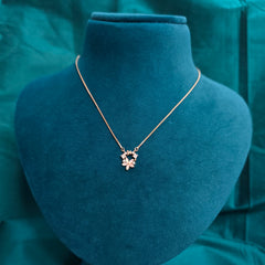 925 Silver Rose Gold Plated Soft Glow Flower Necklace