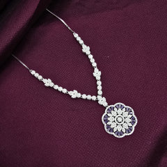 925 Sterling Silver Violet Petal Sparkle Floral Jewellery Set