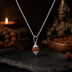 Pure Silver Rudraksha Chain Pendant