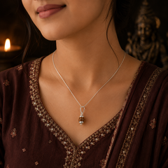Pure Silver Rudraksha Chain Pendant