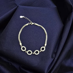 925 Sterling Silver Open Circle Design Bracelet