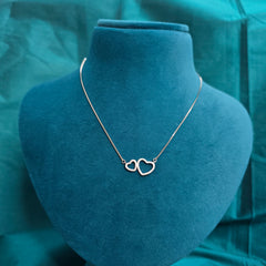 925 Sterling Silver Twin Heart Necklace