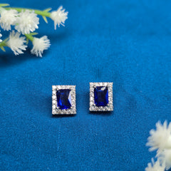 925 Sterling Silver Royal Blue Halo Jewellery Set
