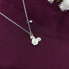 925 Sterling Silver Cute Mickey Mouse Necklace