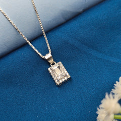 925 Sterling Silver Timeless Rectangle Halo Set