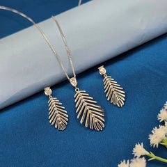 925 Sterling Silver Classic Feather Flow Jewellery Set