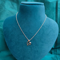 925 Sterling Silver Double Heart Love Pendant Necklace