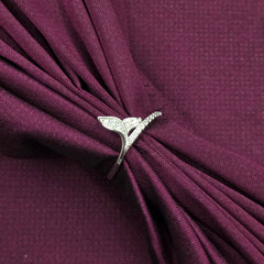 Elegant Leaf Curve 925 Sterling Silver Ring