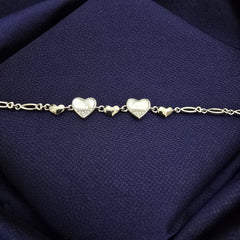 925 Sterling Silver MOP Heart Bracelet