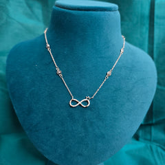 925 Sterling Silver Infinity Crown Evil Eye Necklace