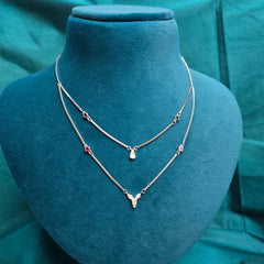 925 Silver Elegant Double-Layer Charm Necklace