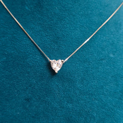 925 Silver Cute Heart Pendant Necklace Set