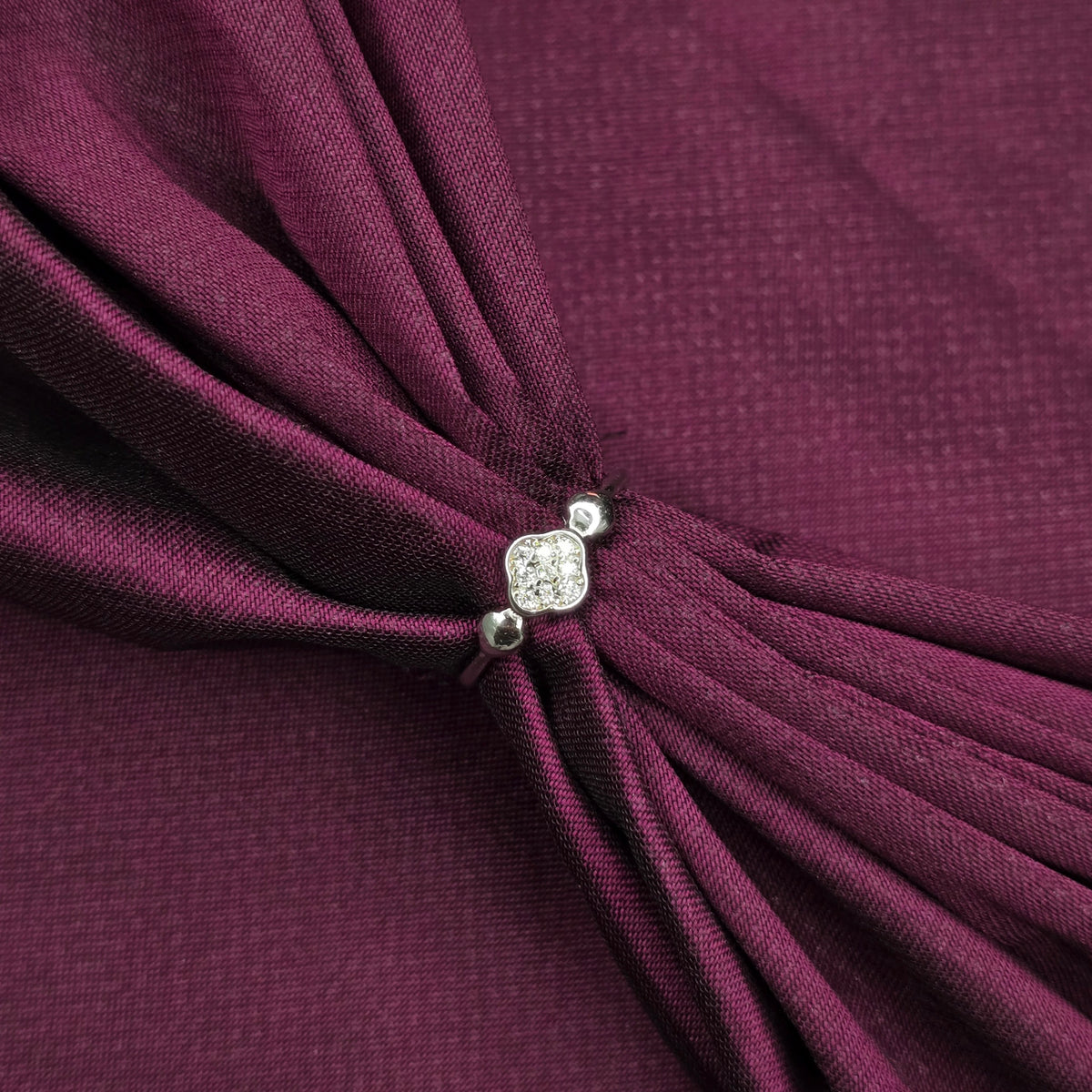 Minimal Clover Sparkle 925 Sterling Silver Ring