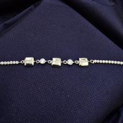 925 Sterling Silver Sparkle Box Design Bracelet