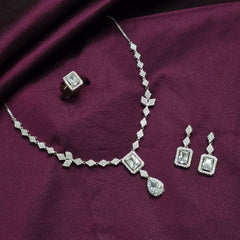 925 Sterling Silver Stylish Baguette Jewellery Set